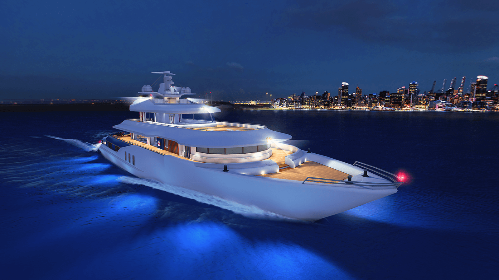 super luxury yachts night